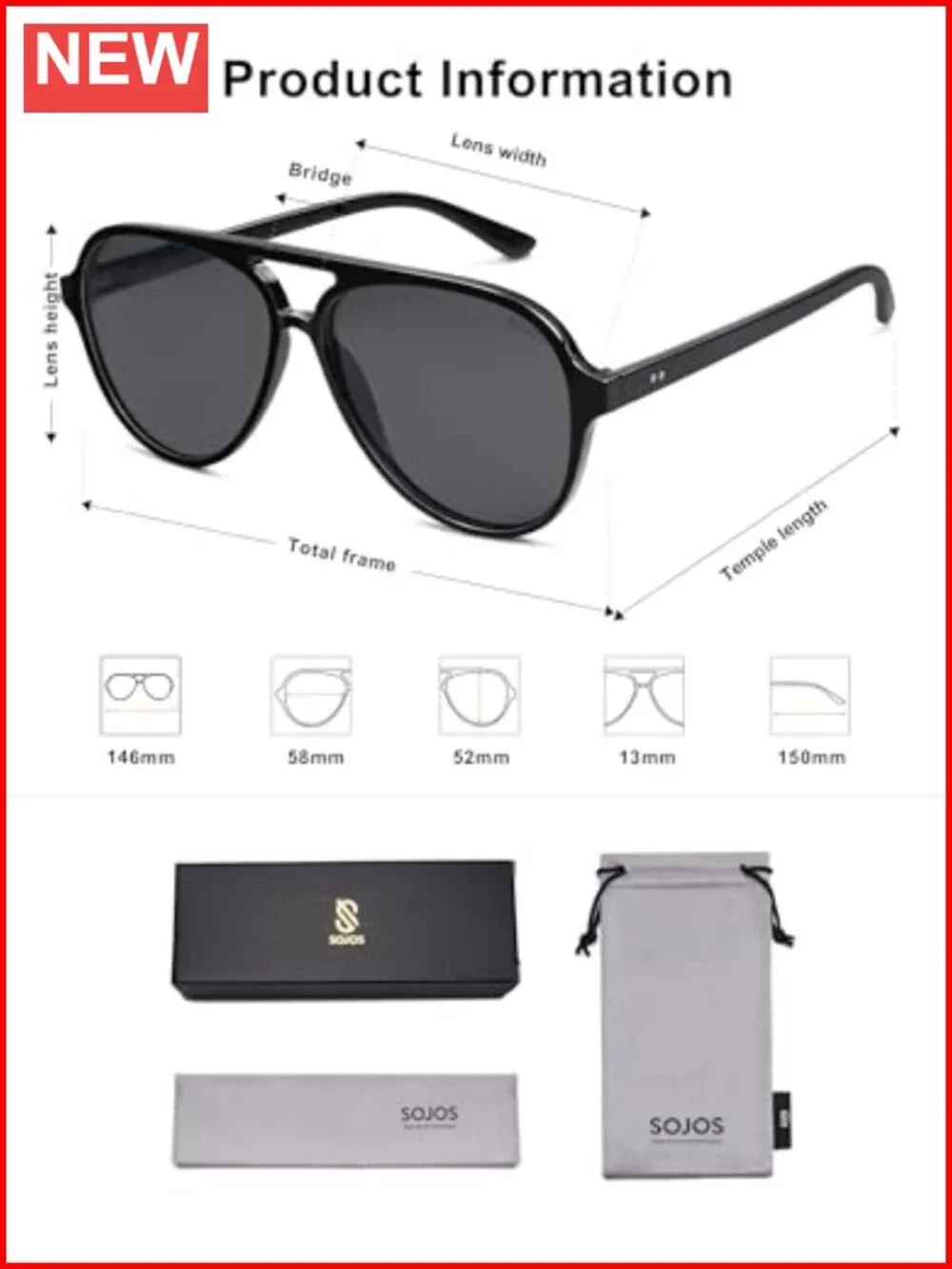 Classic Polarized Aviator Sunglasses with UV400 TAC Lenses Unisex Retro Shades